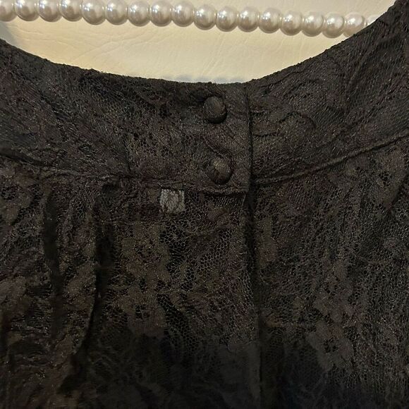 Whimsigoth witchy Dress Size 26W Black Sheer Floral Lace Overlay Halter Roamans - Picture 10 of 11